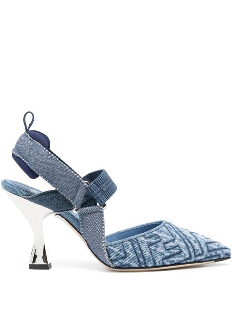 fendi tan sandals|fendi denim sandals.